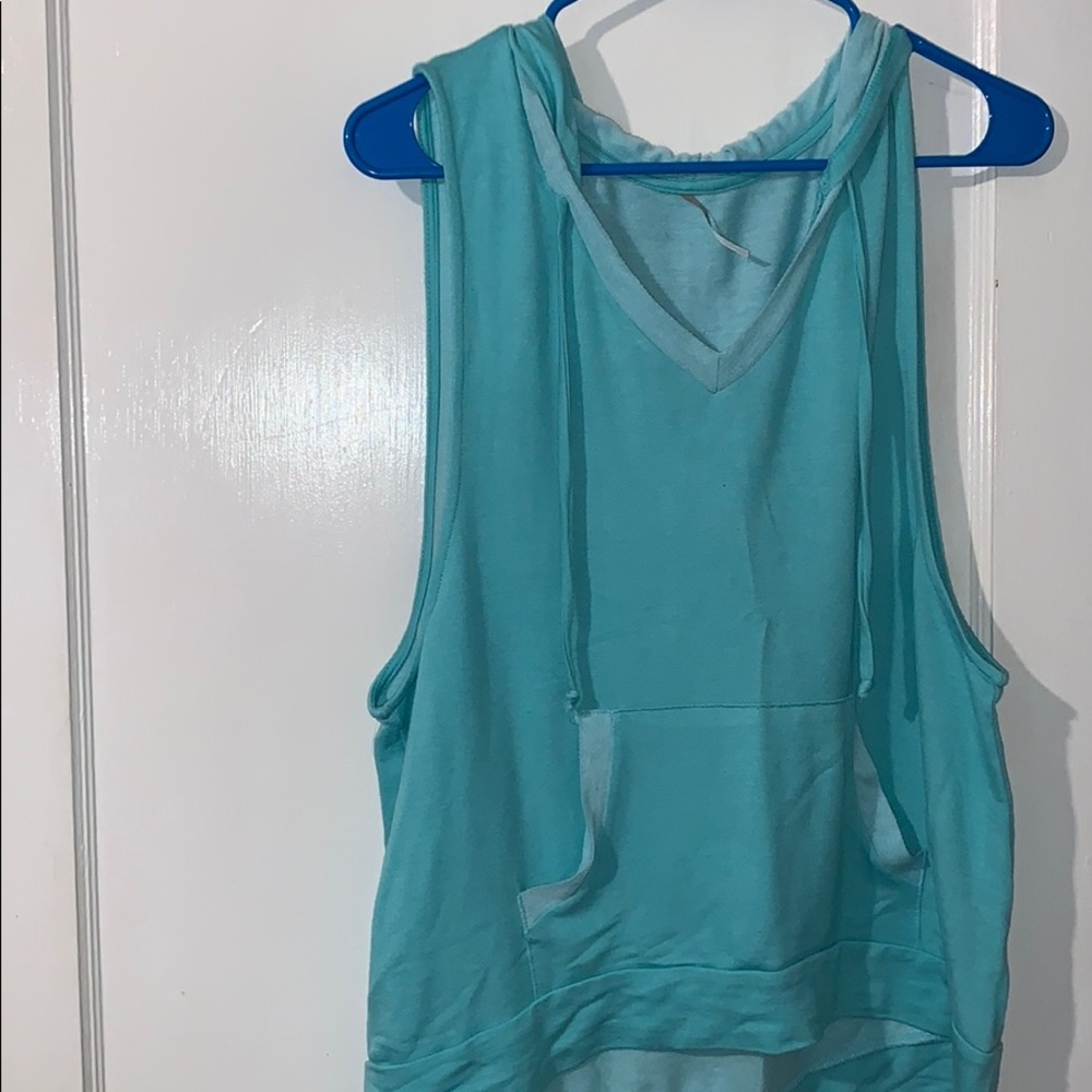 Teal tank top hoodie